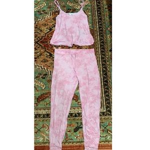 Rachel Zoe Pink Tie Dye Pajama Set Size Large